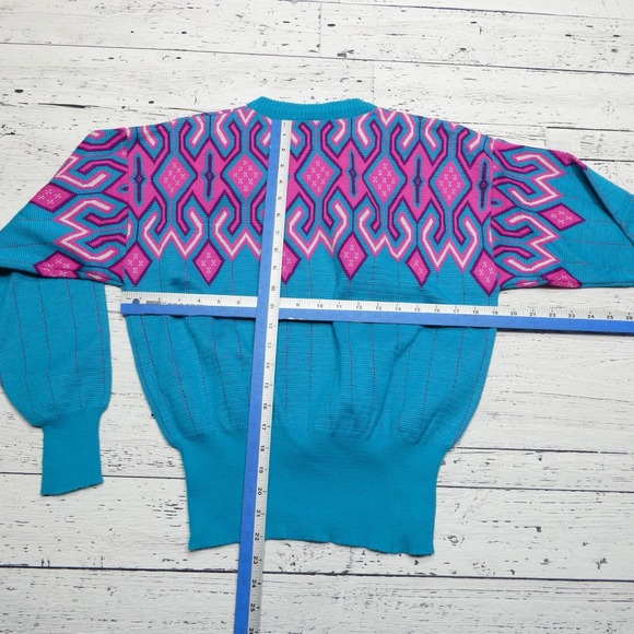 Vintage‎ Meister Sweater Womens Medium Geometric Wool Acrylic Pullover 80s Hong - Picture 5 of 7